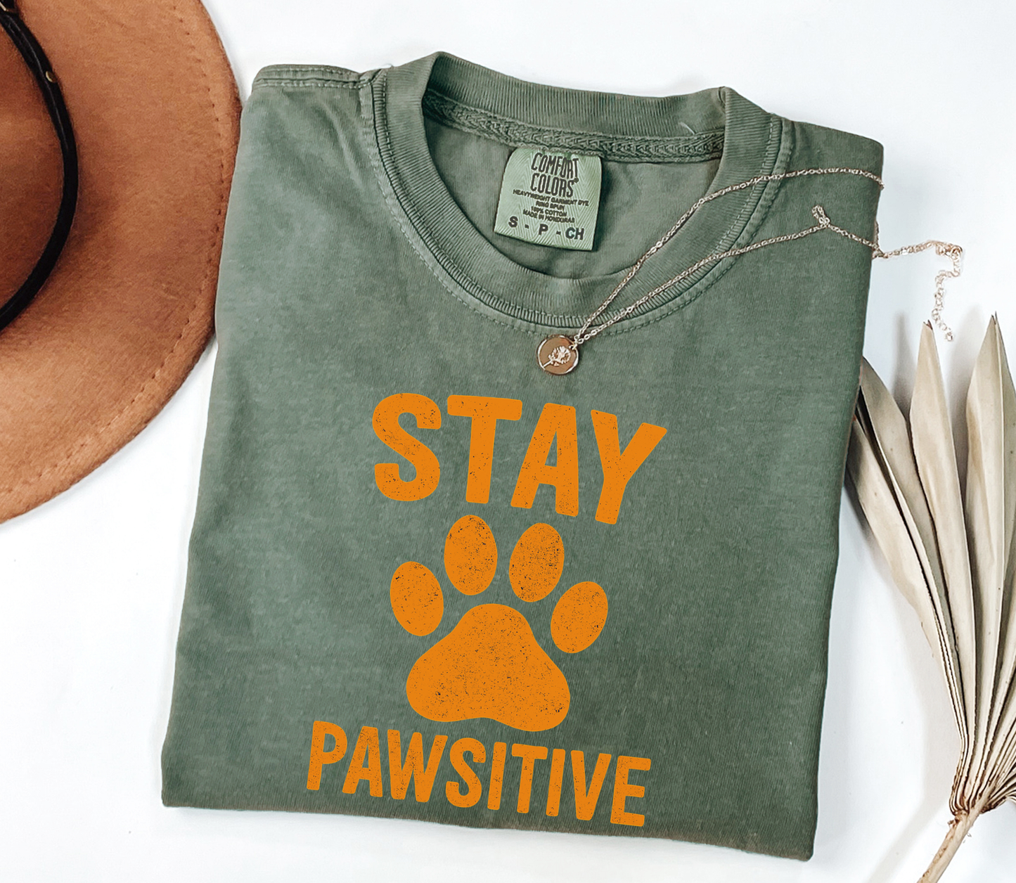 Stay Pawsitive Graphic Tee, Funny Humor Tee, Statement Shirt, Dog Lovers, Pet Lovers, Gift for Her, Gift for Him, Comfort Colors®