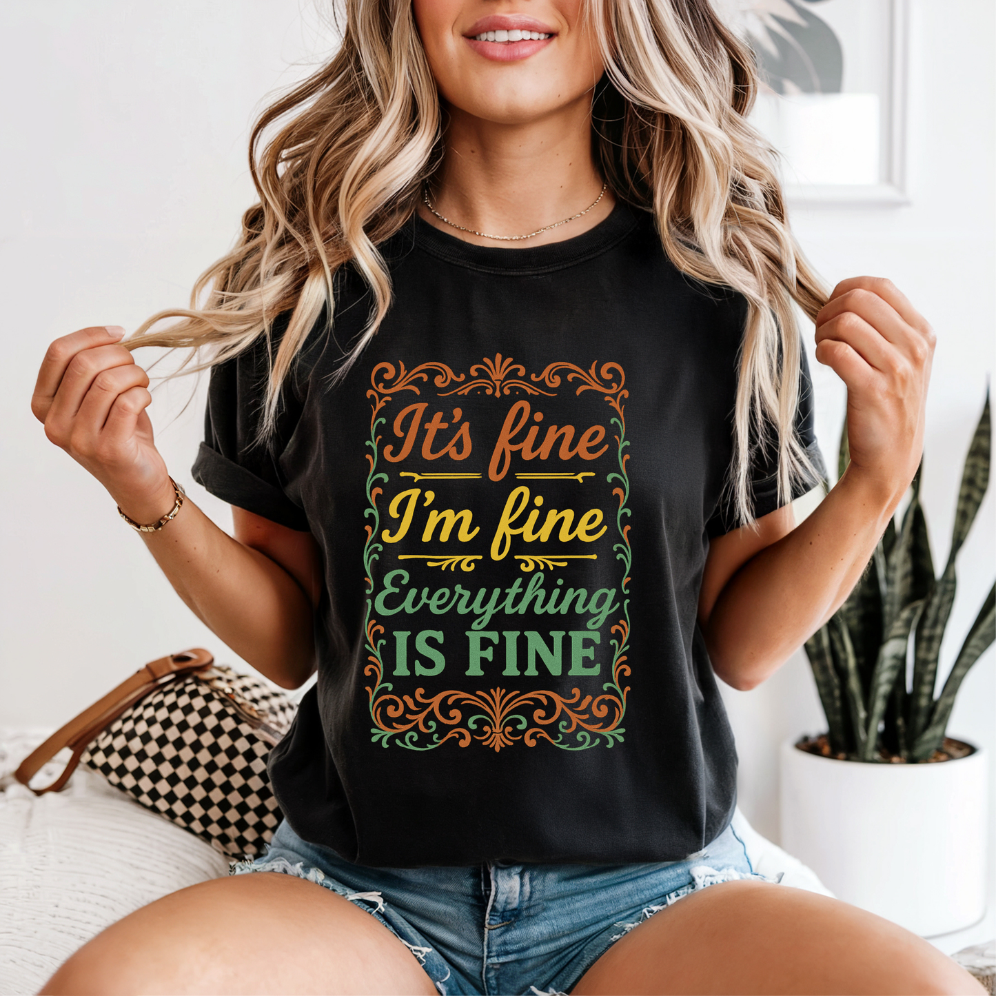 Everything Is Fine Graphic Tee, Funny Humor Tee, Statement Shirt, Gift for Her, Gift for Him, Comfort Colors®