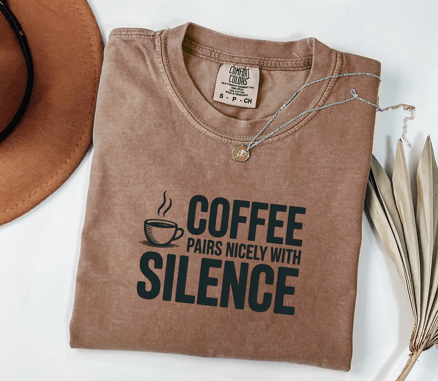 Comfort Colors® Coffee Silence Graphic Tee, Funny Humor Tee, Coffee Lovers Shirt, Gift for Her, Gift for Him