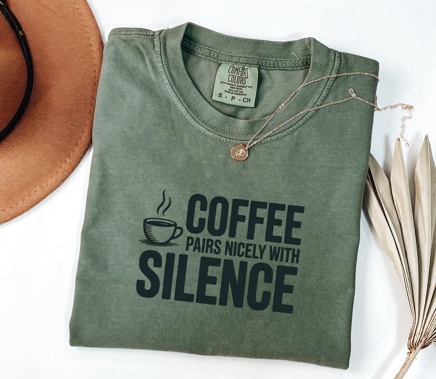 Comfort Colors® Coffee Silence Graphic Tee, Funny Humor Tee, Coffee Lovers Shirt, Gift for Her, Gift for Him