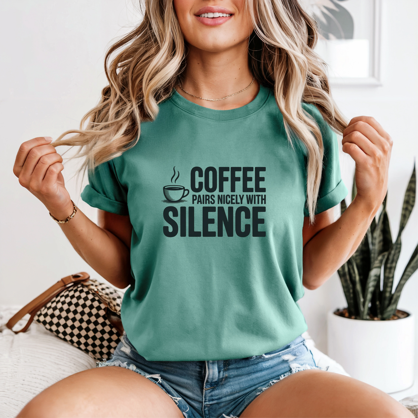Comfort Colors® Coffee Silence Graphic Tee, Funny Humor Tee, Coffee Lovers Shirt, Gift for Her, Gift for Him