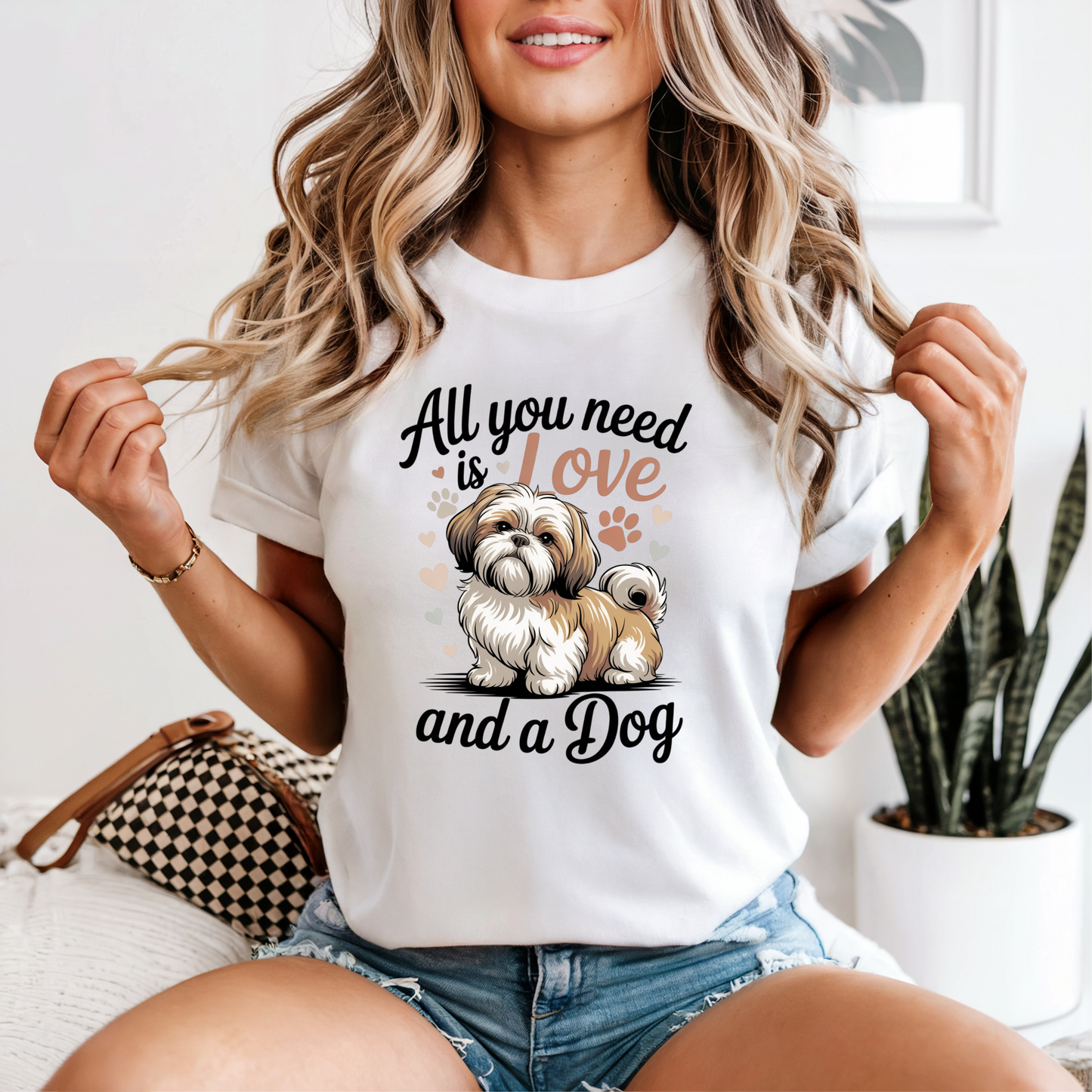 All You Need is Love and a Dog Graphic Tee, Funny Humor Tee, Dog Lovers Shirt, Gift for Her, Gift for Him, Shih Tzu, Comfort Colors®