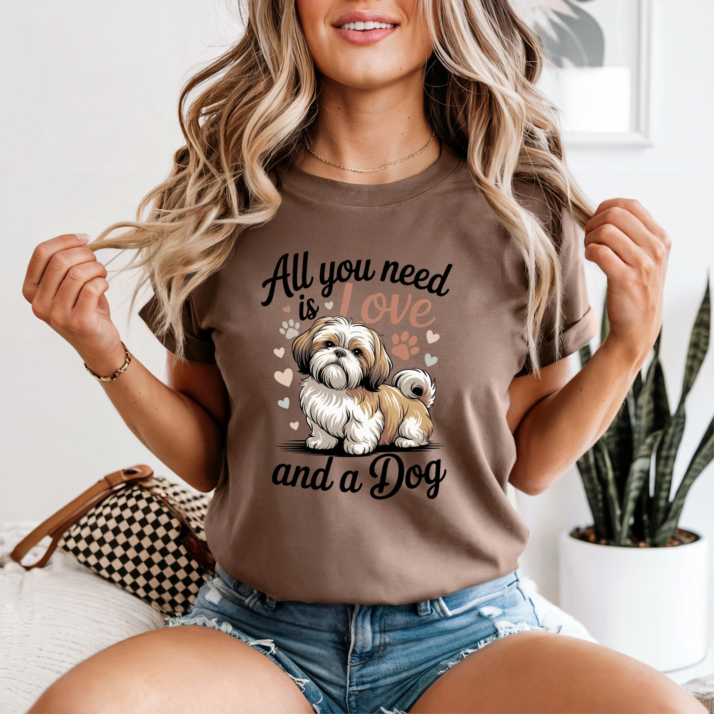 All You Need is Love and a Dog Graphic Tee, Funny Humor Tee, Dog Lovers Shirt, Gift for Her, Gift for Him, Shih Tzu, Comfort Colors®