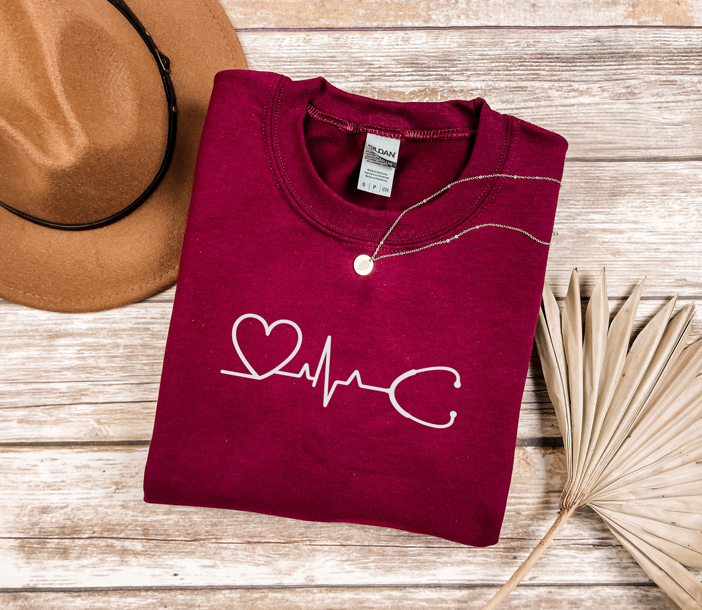 Heartbeat Sweatshirt, Healthcare Heroes, Nurse, Doctor, EMT, Gift for Her, Gift for Him, Gildan®