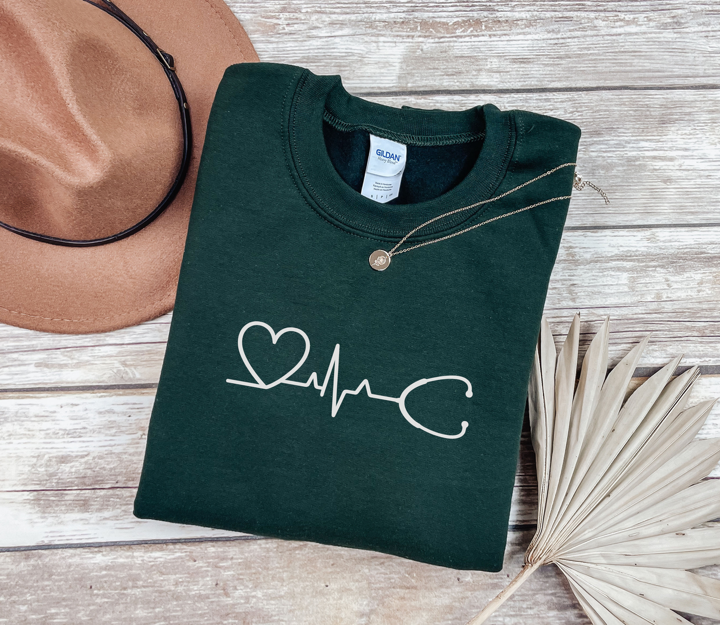 Heartbeat Sweatshirt, Healthcare Heroes, Nurse, Doctor, EMT, Gift for Her, Gift for Him, Gildan®