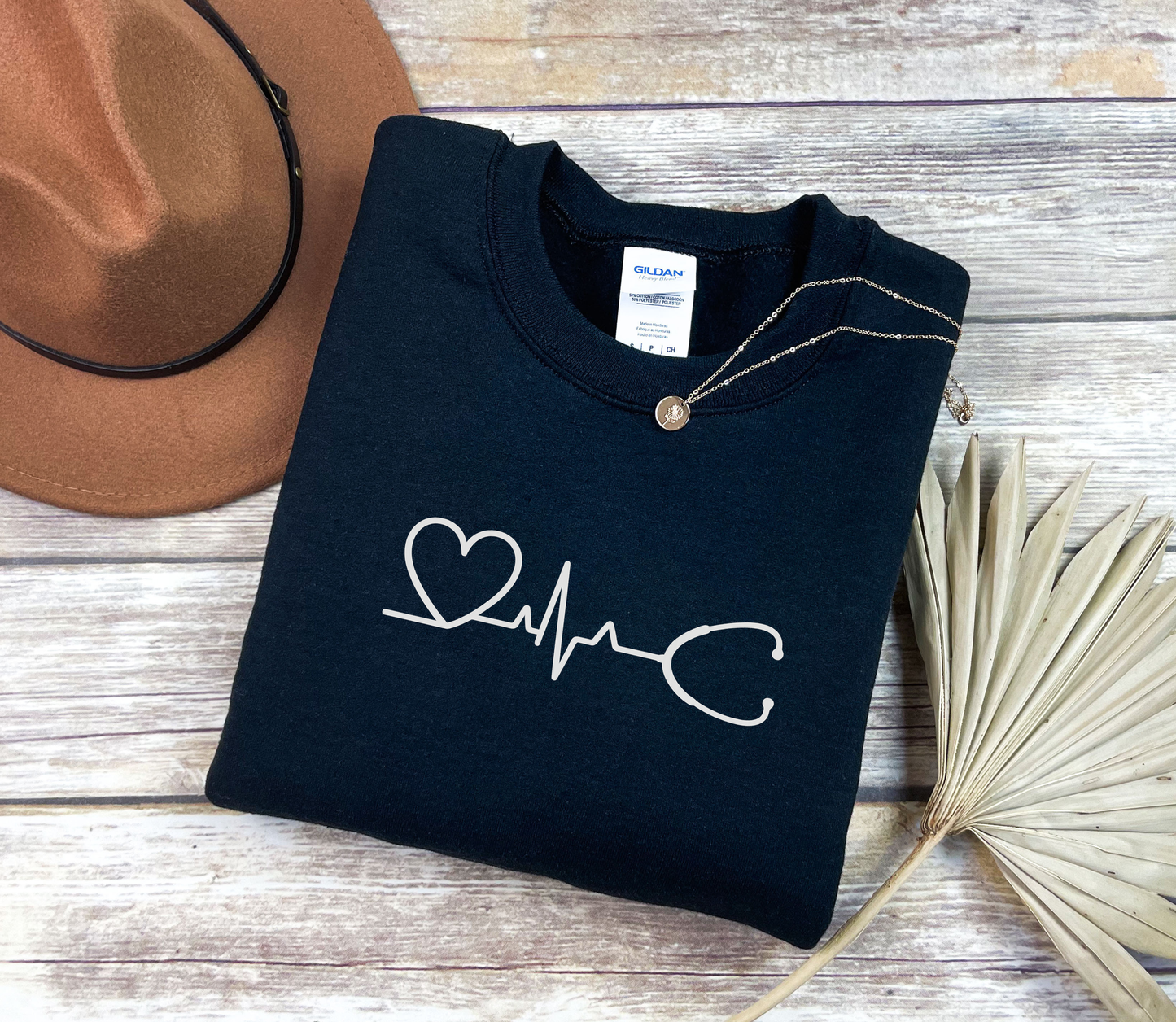 Heartbeat Sweatshirt, Healthcare Heroes, Nurse, Doctor, EMT, Gift for Her, Gift for Him, Gildan®