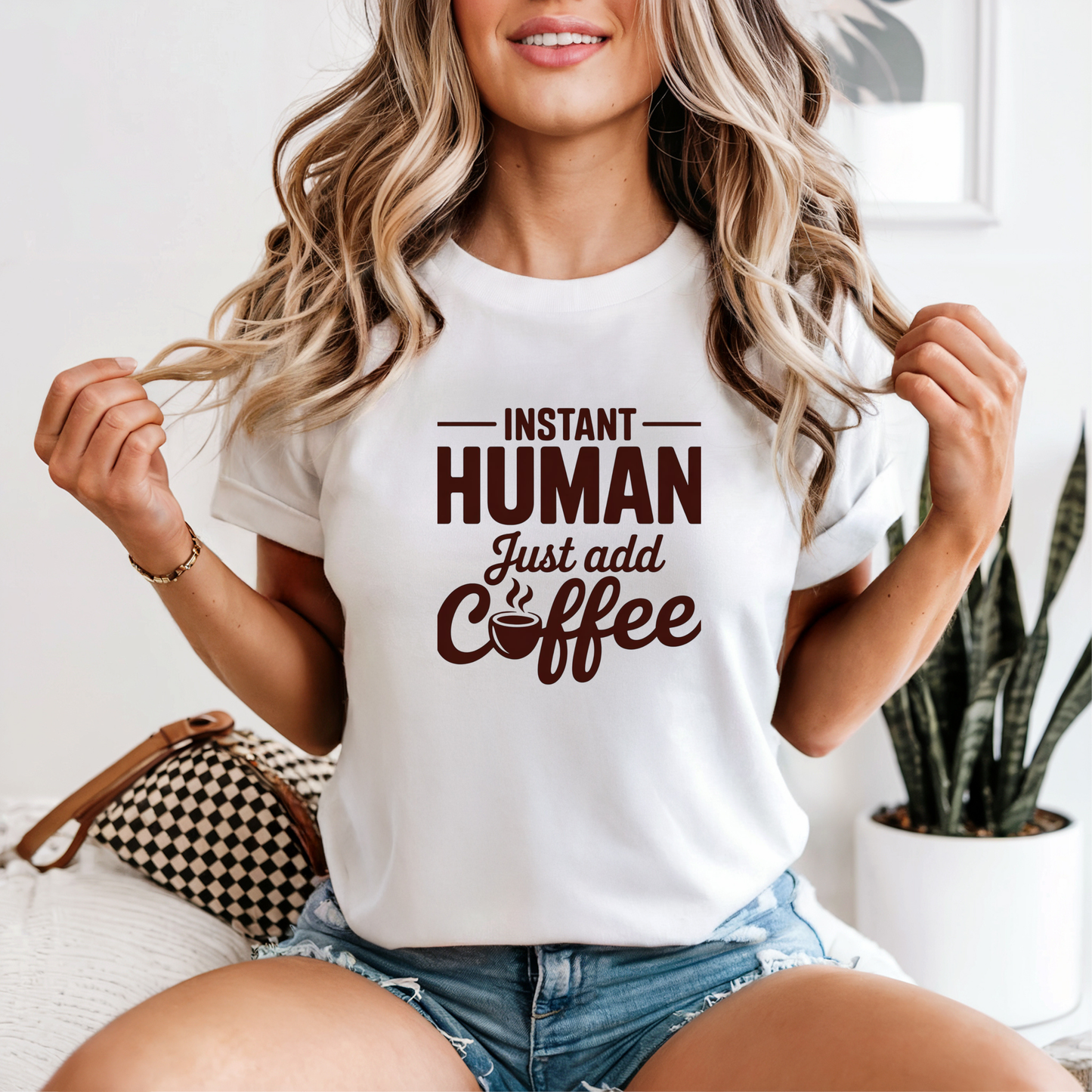 Instant Human, just add Coffee V3 Graphic Tee, Funny Humor Tee, Coffee Lovers Shirt, Gift for Her, Gift for Him, Comfort Colors®