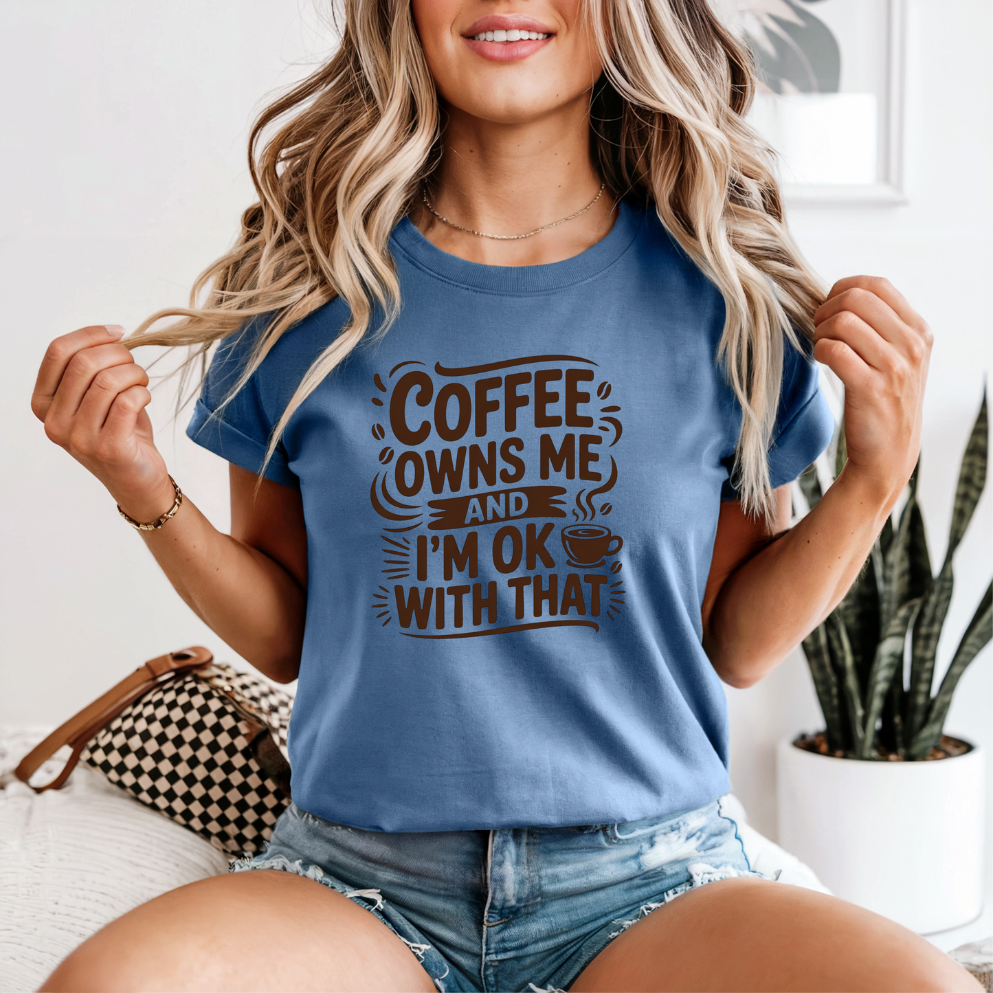 Comfort Colors® Coffee Owns Me Graphic Tee, Funny Humor Tee, Coffee Lovers Shirt, Gift for Her, Gift for Him, Comfort Color Customs