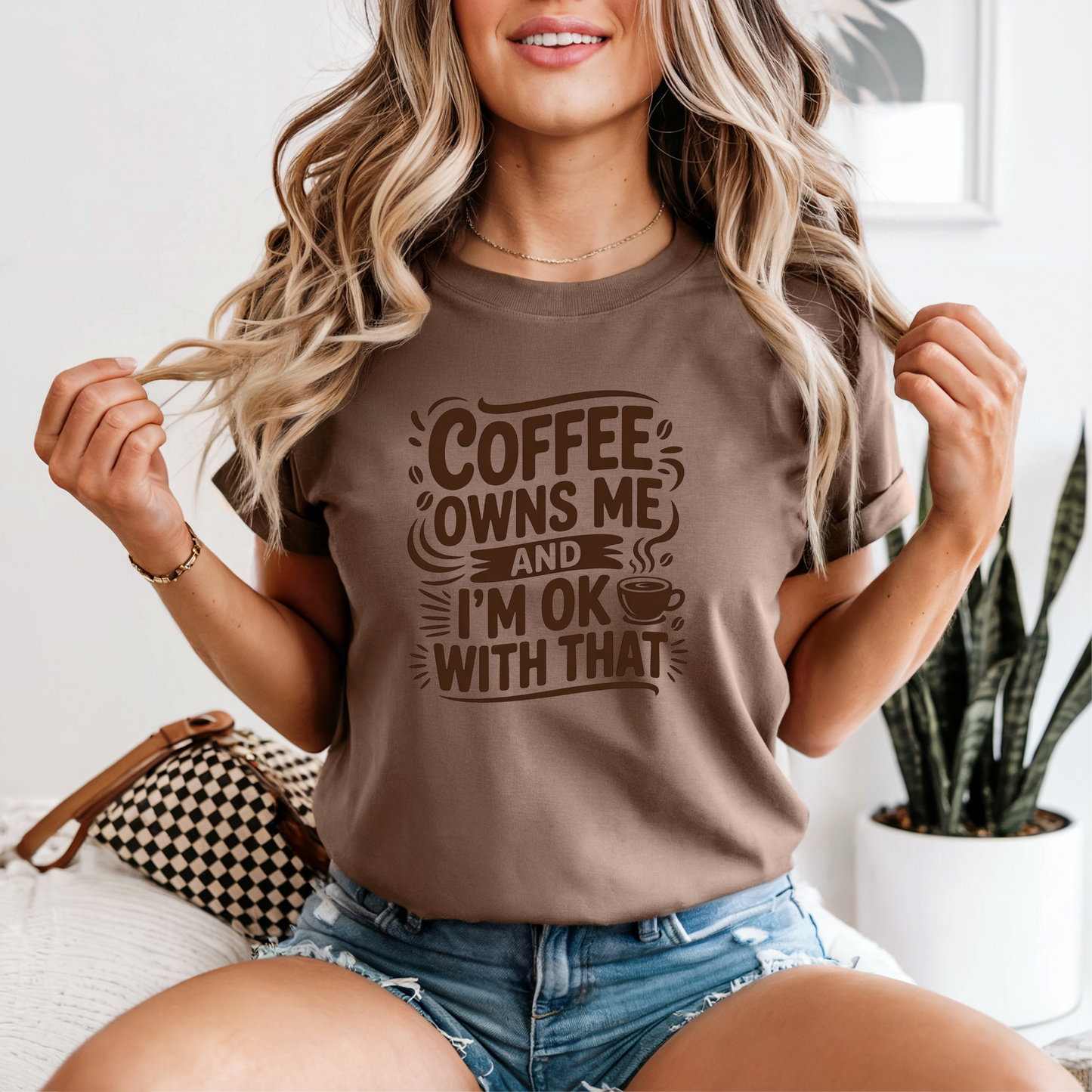 Comfort Colors® Coffee Owns Me Graphic Tee, Funny Humor Tee, Coffee Lovers Shirt, Gift for Her, Gift for Him, Comfort Color Customs