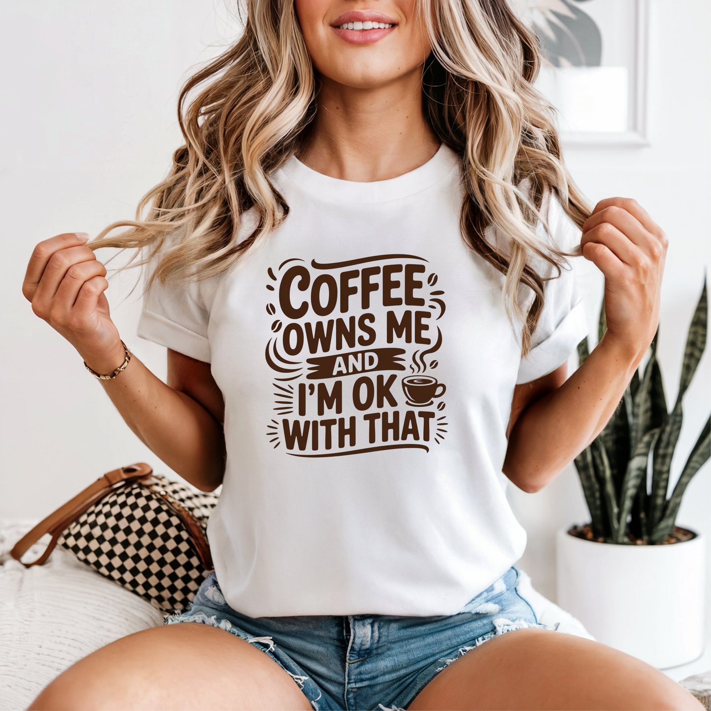 Comfort Colors® Coffee Owns Me Graphic Tee, Funny Humor Tee, Coffee Lovers Shirt, Gift for Her, Gift for Him, Comfort Color Customs